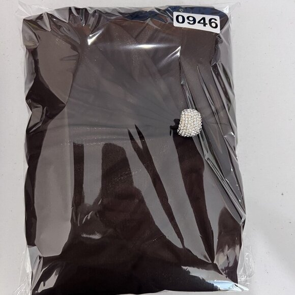 Cache Womens 8 Halter Backless Brown Gold Shimmer Evening Gown Rhinestone Accent - Picture 16 of 16